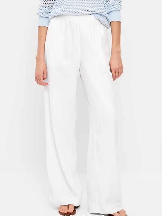 Old Navy Pants - Old Navy Women’s High-Waisted Linen-Blend Super Wide-Leg Pants